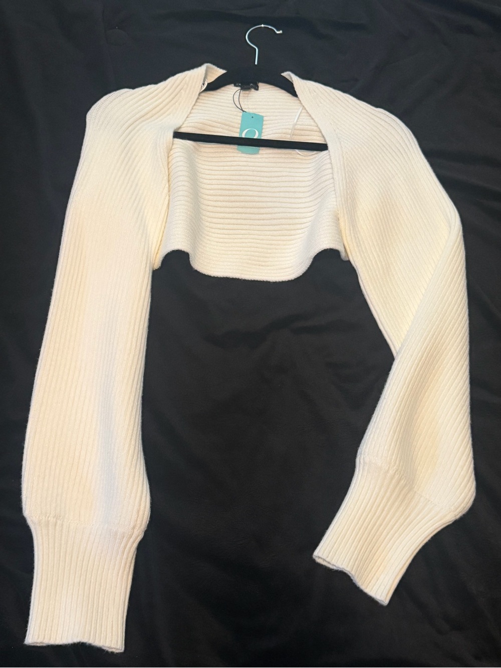 Zenobia Cream Ribbed Bolero Shrug